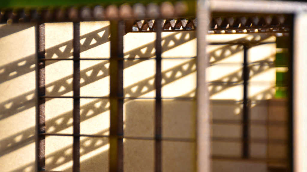 Eames House Model Closeup of Truss with Shadow